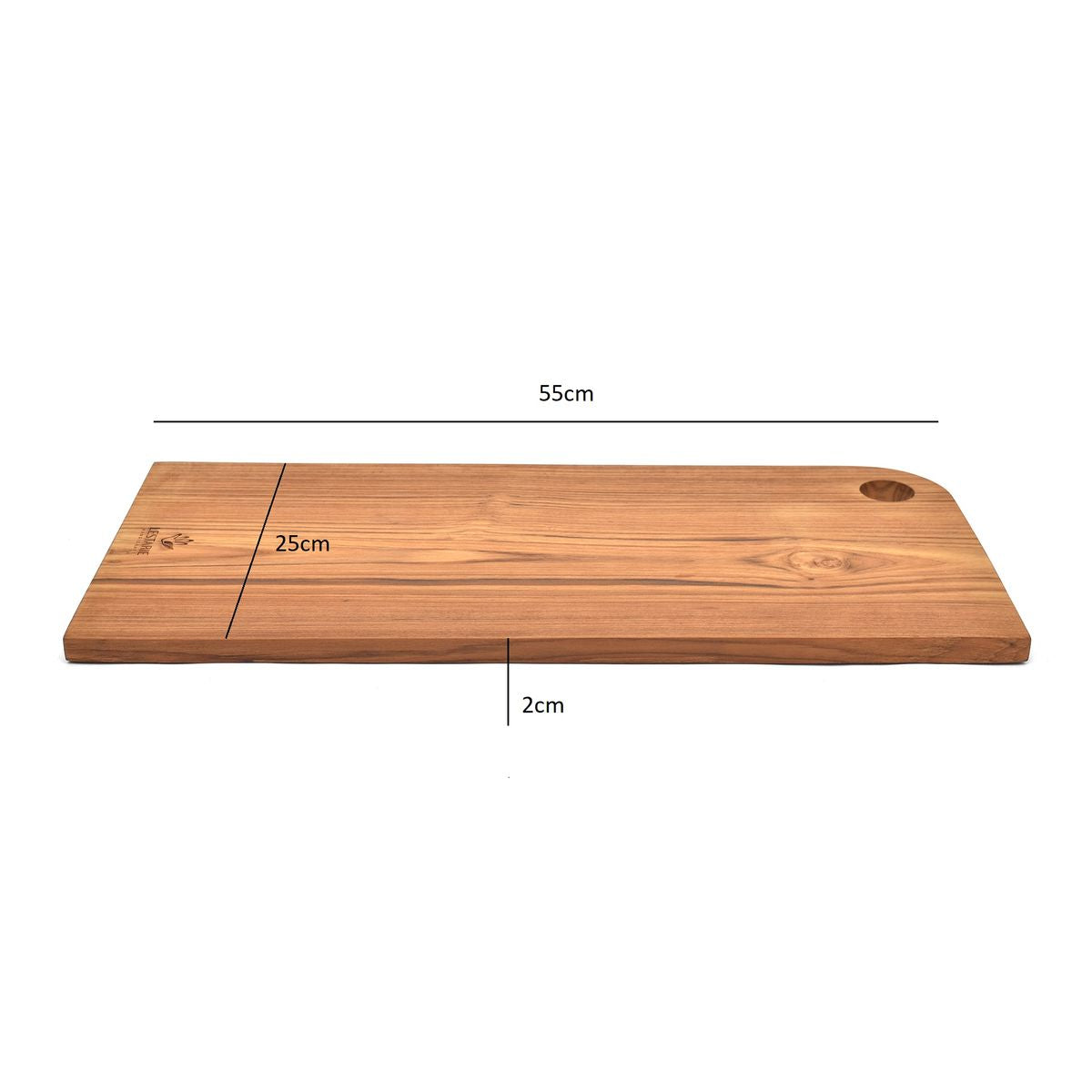 Schneidebrett aus Teakholz – 55 x 25 cm | Groß, robust & langlebig