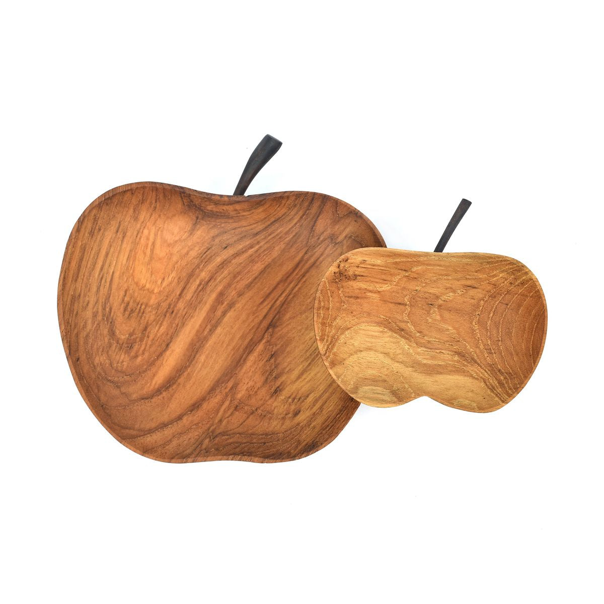 Teakholz Schalenset / Apfel-Form – Natürlich & Elegant