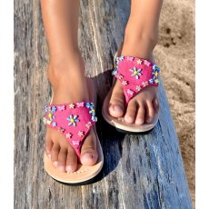 Mädchen Leder Flip-Flops, Gr.33/34