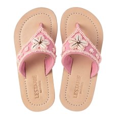 Mädchen Leder Flip-Flops, Rosa Gr.31/32